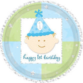 Happy 1st Birthday Boy - 9 Inch Dinner Plates - 8/pkg.